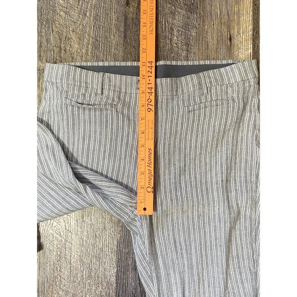 J Jill Women’s Linen Stretch Pants Size 10 Blue White Stripe Pull-On Lightweight - Picture 12 of 14